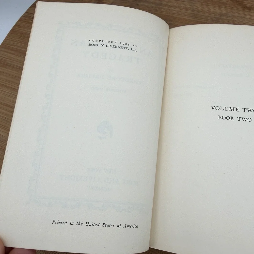 1925 An American Tragedy Theodore Dreiser 1st Edition 1st Printing 2 Vol Set